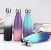 Gradient Tumblers Cola-förmige Flasche mit Deckel Edelstahlbecher Wärmedämmung Tumbler Kaffeetasse Auto Drinkware Tumblers LSK1211