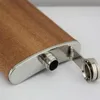 30pcs Creative 8 Oz Stainless Steel Hip Flask Wooden Whiskey Wine Bottle Retro Alcohol Pocket Flagon With Box For Gifts