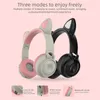 VAORLO Cuffie Wireless HIFI Musica Moda Cute Girl Bluetooth 5.0 Auricolare Pieghevole Smart Noise Cancel Glow Headset Bambini
