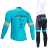 Hiver Cycling Jersey 2020 Pro Team Astana Thermal Fleece Cyling Vêtements MTB Bike Bib Pantal