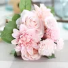 Silk Flower Rose Artificial Bouquet For Wedding Home Decoration Dahlia Fake Christmas Party Decoration1