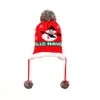 2021 Winter Houd Warm Kids Xmas Earboek Hoed Kerststijl Gebreide Hoeden Santa Claus Snowman Bomen Double Side Baby Caps Bont Ballen