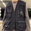 GONTHWID Utility Multi Zipper Pockets Kurtki bez rękawów narzędzie kamizelki taktyczne kamizelka bojowa kamizelka swobodna podróż płaszcz kurtki zewnętrznej LJ4412568
