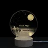 Hot 3D Moon Lamp Illusion Night Light Powered By USB, Dekorativ LED Bordslampa Julfödelsedagspresent till barn Boys Girls Barn