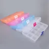SAUVOO 10/15 Grids Rectángulo ajustable Caja de almacenamiento de plástico transparente para herramientas de joyería pequeña Cajas de componentes Organizador