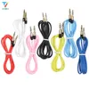 100pcs/lot Car Audio AUX Extention Cable 3ft 1M wired Auxiliary Stereo 3.5mm metal Jack port Male Lead for portable Phone computer Speaker