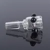 Ciotola trasparente da 14 mm manico nero piccolo con giunto maschio da 14 mm / 18 mm per bong in vetro Dab Rigs fumatori