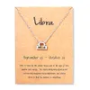 12 zodiac alloy Necklaces with Gift card constellation sign Pendant Silver chains Necklace cards Zodiac pendant necklace8812952