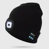 Led Beanies Bluetooth Hoparlör Şapkaları Kablosuz Kulaklıklar Yetişkinler İçin Kar Kapağı Erkekler Kadın Kış Kafası Isıtıcı Siyah Gri Renk Saç Bo9416971