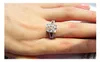 Bijuterias Mulheres Engagement corte Jóias Almofada 3CT Diamante 10KT White Gold Filled casamento da faixa Anel Sz 5-11