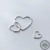 100% Real 925 Sterling Silver Heart Shaped Ear Ring Earings Trendy Korean Hoops Earrings for Women Christmas Fine Jewelry 200924