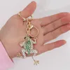 Keychains Unique Crown Frog Crystal Keyring Keychain Fashion Metal Handbag Pendant Purse Bag Buckle Key Chains Holder Accessories 3309932