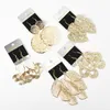 Mode gouden zilveren metalen overdreven hoepel stijl drop dangle sieraden oorbellen voor vrouwen mixstijl sturen willekeurig
