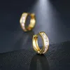 Koreański styl moda mały okrągły kwadratowy kryształ obręcz huggie kolczyki dla mężczyzn kobiet biżuteria prezent obręczy kolczyki