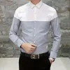 Kolorowy blok Nowy przylot bawełny męskie Oxford swobodne koszule sprężyna długie rękaw Slim Fit Sukienka Koszula Mężczyźni plus rozmiar 4x3202377