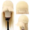 613 Blonde Bangs Human Hair Wigs Brazilian Remy Straight Weave 8-28 inch Pre Plucked Full Machine Made Lace Front Wigs 180%