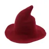 Cappelli a tesa larga Ly Ladies Halloween Party Donna Moda Cappello da strega Casual Tinta unita Lavorato a maglia larga