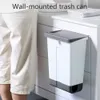 Kitchen Trash Can Plastic Wall Mounted Trash Bin Waste Recycle Compost Bin Garbage Bag Holder Waste Container Bathroom Dustbin Y200429