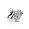 Nowy 100% 925 Sterling Silver 1: 1 Autentyczne 791732CZ Majestic Swan Charm Clear CZ Bransoletka Oryginalna Biżuteria