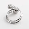 Clear CZ Flower Ring Settings Circle Round Band 925 Sterling Silver Elegant Women Jewelry Big Pearl 5 Pieces