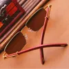 Vazrobe glas solglasögon män kvinnor äkta trä ramkristall sten lins bruna glasögon anti ögon torrt skydd från bländning UV4005552913