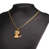 Collier chat mignon en strass, chaîne à maillons couleur or pour femmes, pendentif porte-bonheur pour animal de compagnie, Bijoux entiers P245333122427937