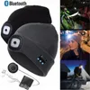 Gorros LED Bluetooth Speaker Chapéus Fones de ouvido sem fio Tampão de neve para adultos Homens Mulheres Inverno Cabeça Quente Preto Cor Cinza Cabelo Bo9416971