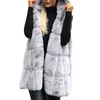 2020 Höst Vinter Kvinnors Ärmes Vest Hoodie Varm Dubbelförtjockning Faux Fur Patchwork Kvinna Vinter Varm Jacka Ytterkläder