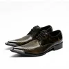 Business Nightclub Party Mannen Schoenen Echt leer Big Size Oxfords Schoenen Puntschoen Snake Skin Lace Up Shoes