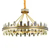 Postmodern living room crystal chandelier luxury villa dining room lamp designer creative stainless steel bedroom chandelier