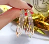 Barato brilhante strass cristal de diamante C Shaped Eearrings Jóias Mulheres Amazon Hot Sale 4,2 cm