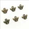 Lot 300pcs Little Bees Alloy Charms Pendants Retro Jewelry Making DIY Keychain Ancient Silver Pendant For Bracelet Earrings 11x10mm