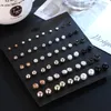 Stud Luokey 30 Pairs/Set Pearl Crystal Earring Set For Women Gold Silver Color Small Earrings Cute Funny Girls Jewelry Wholesale1