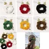 Pleuche Scrunchies Christmas Elk horn Antlers Scrunchy Hair Rope Elastic Hair Tie Ring INS Designer Ponytail Holder Ragazze Hairbands D91701