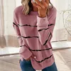 Womens Striped Hoodies Multicolor Casual Long Sleeve Sweatshirt Female Loose Autumn Printed Soft Hoodie Pullover Tops Oversize