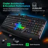 PicTek PC232 Gaming-Tastatur, 112 Tasten, kabelgebunden, Membrantastatur, RGB-Licht, Hintergrundbeleuchtung, Anti-Ghosting, Englisch, für Laptop PC1