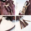 High Quality Women Suede Shoulder Bag Tassel Bucket Bags For Ladies Girls Crossbody Bags Sac A Main Femme Fashion Handbag