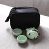 Pingouin portatif de thé de Kungfu Gongfu de cru chinois/japonais fait à la main, un pot, ensemble de thé de voyage de quatre tasses, théière, tasse de thé, théière, tasse de thé