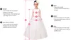 Cute 3D Floral Pink Flower Girls Dresses Off The Shoulder Long Kids Formal Wear Pageant Gown Princess Prom Birthday Dress Wedding Party Gowns With Bow Back