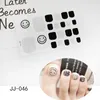 Pegatinas para uñas de los pies de la serie JJ, 22 puntas, pegatinas para uñas de los pies a la moda, pegatinas impermeables prediseñadas, envolturas completas, accesorios de arte DIY para las uñas de los pies