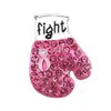 Spille a forma di guantoni da boxe Nastro rosa Spilla con strass in cristallo smaltato Spilla per la consapevolezza del cancro al seno