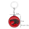 Thundercats Keychain Anime Fan Fan Mücevherleri Yuvarlak Alaşım Red Thunder Cat Model Anahtar Yüzük Tutucu Araç Aksesuarları Whole8766659