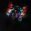 LED Flashing Hair Band Christmas Elk horns Antlers Light Up Headband Halloween Party Favor Cosplay Light-emitting Xmas Deer Hair Clip D91703