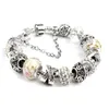 Charm Bracelets DIY Alloy Big Hole Beaded Girl Bracelet Murano Glass Beads Exquisite Ladies Gift Jewelry1