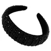 Lyxfull Fullständig Färgglada Faux Crystal Beaded Hair Hoop Bröllop Bröllop Smycken Kronan Headband Kvinnor Svampad Bandana