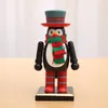 Julen PUPPET Prydnad Trämålad Santa Claus Snowman Penguin Gingerbread Doll Table Ornaments Barn Presentleksaker