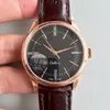 Cellini Time Everose Polished Dial Automatic Mechanical Watch Brown Leather Strap 50505 Perpetual new Polished Mens Watch9402796