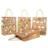 Härlig jul Kraft Paper Bag Creative Christmas Gift Packaging Bag EcoFriengly Shopping Påsar Portable Holiday Tote Paper Bags3315187