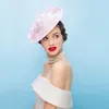 Stingy Brim Hats England Pink Pillbox Women Elegant Flower Fedora For Ladies Wedding Dress And Fascinator Party Hat B-8227