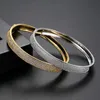 Luoteemi Luxury Exquisito Clear Zircon Gold Color Bangles for Women 8 mm Braceletas de boda de novia Joyería de moda femenina3979624